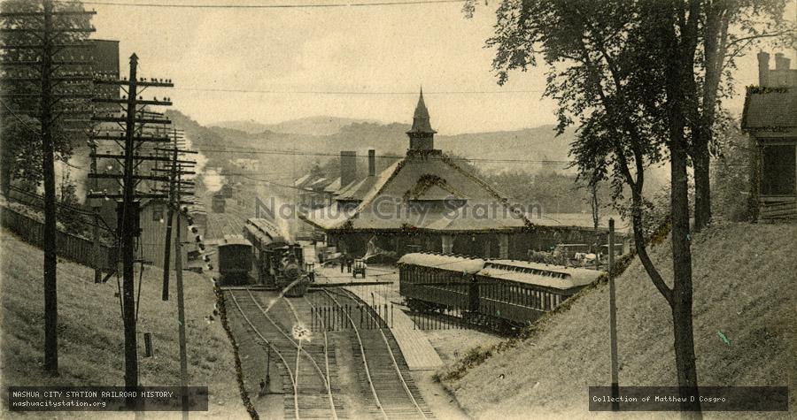 Postcard: Railroad Station, Greenfield, Massachusetts